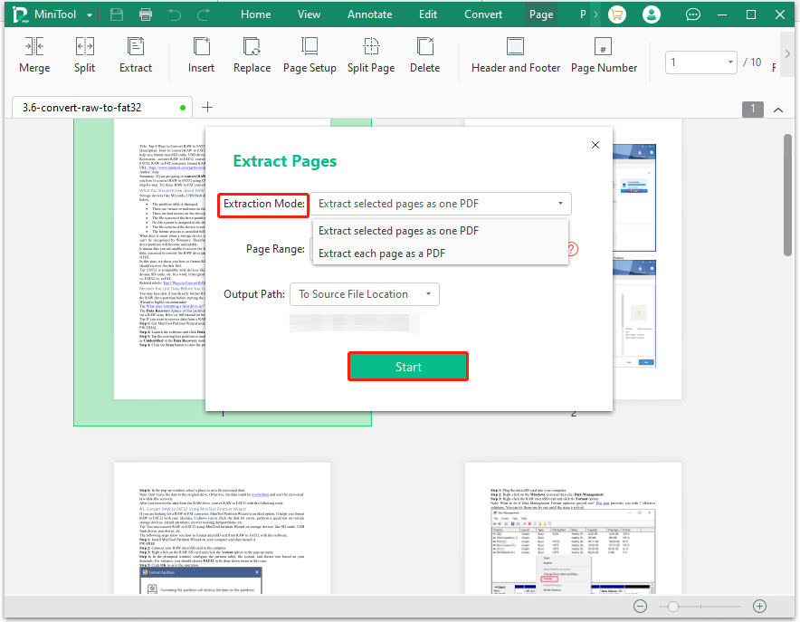 Split PDF, Extract PDF pages online