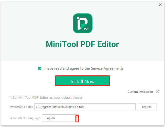 install MiniTool PDF Editor on Windows 10