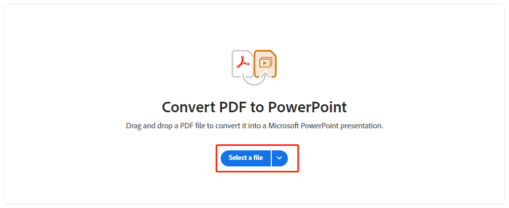 convert PDF to PPT online using Adobe