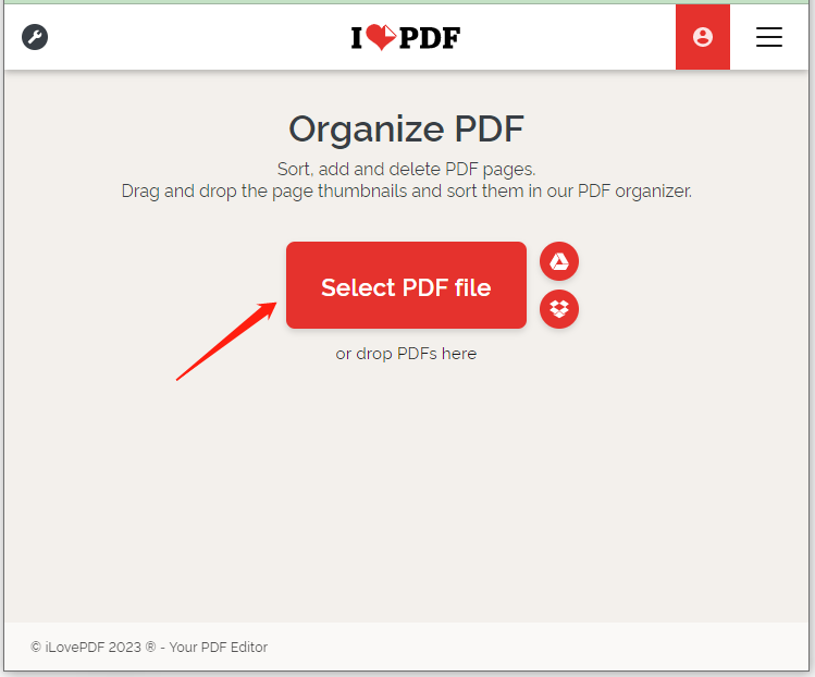Select the PDF file to reorder