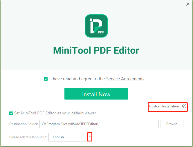 install MiniTool PDF Editor on Windows