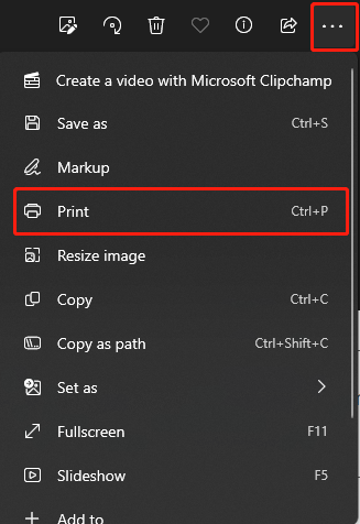 click the Print option