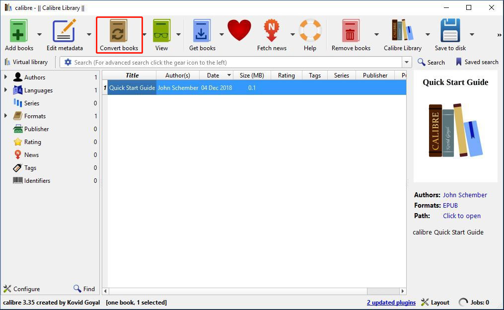 Calibre convert books