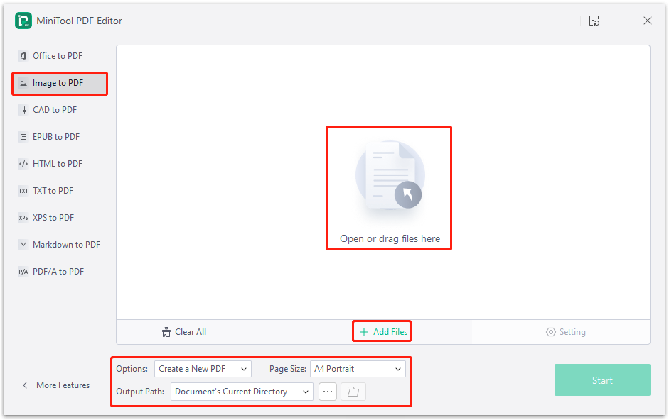 Upload the target file to convert