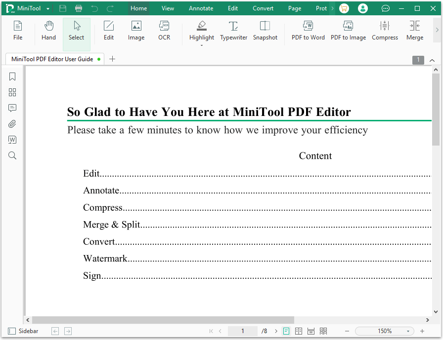 safe PDF reader called MiniTool PDF Editor