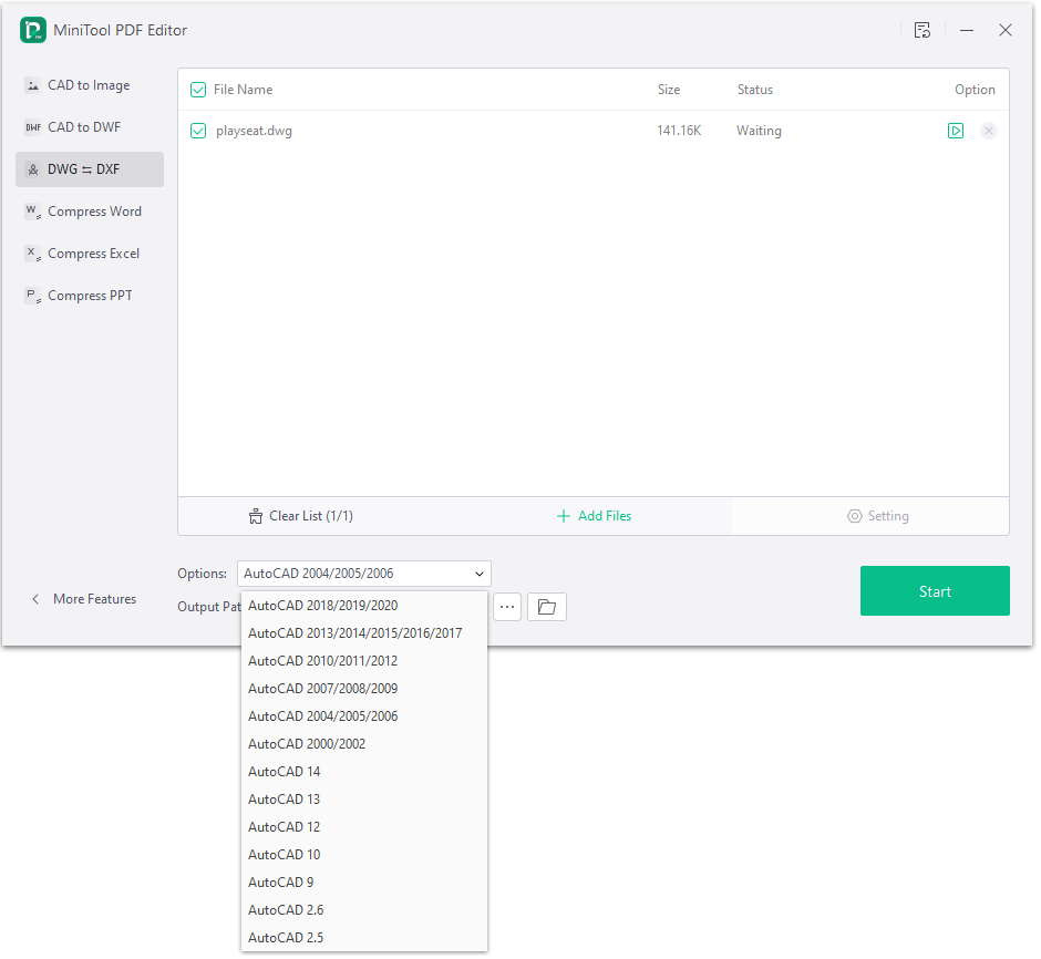 DWG and DXF conversion