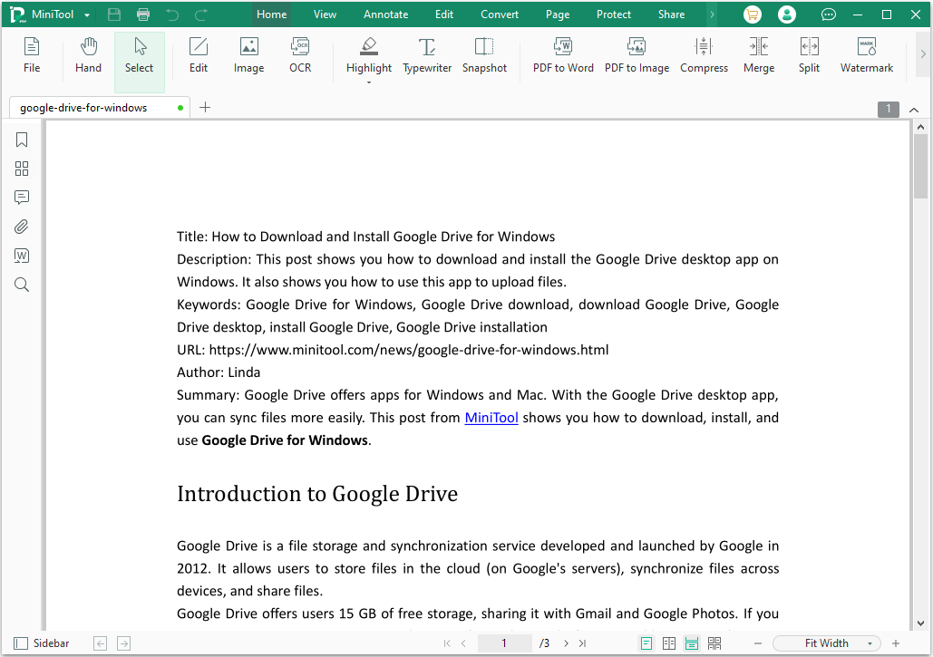 MiniTool PDF Editor