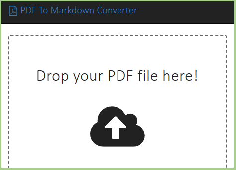convert PDF to markdown using pdf2md