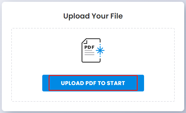 click Upload PDF to Start on sodapdf online
