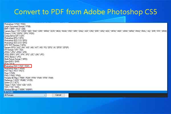 Tutorial to Convert to PDF from Adobe Photoshop CS5
