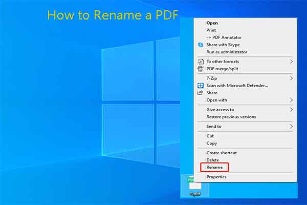 How to Rename a PDF or Multiple PDF Files? [4 + 1 Ways]