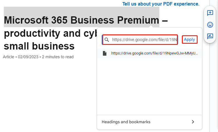 insert PDF into Google Doc as a link