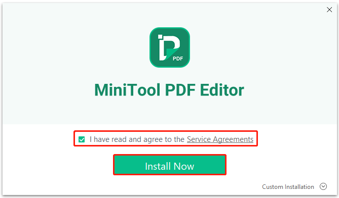Install MiniTool PDF Editor