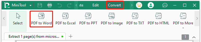 Select PDF to Word