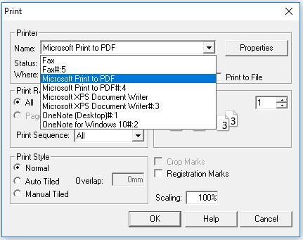 select Microsoft Print to PDF