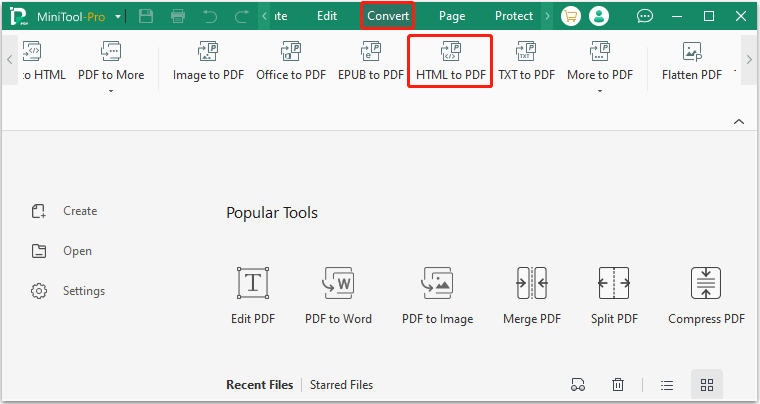 Select HTML to PDF