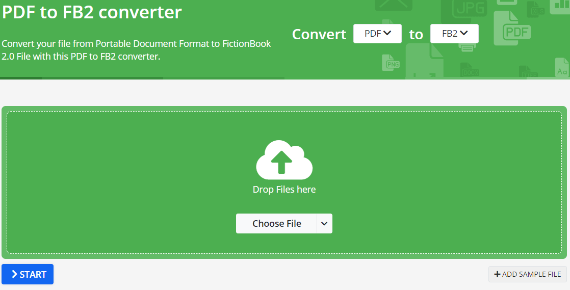 convert PDF to FB2 with eBook.online-convert