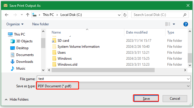 save email as PDF in Outlook