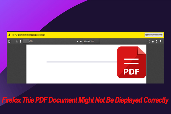 Fixed: Firefox This PDF Document Might Not Be Displayed Correctly