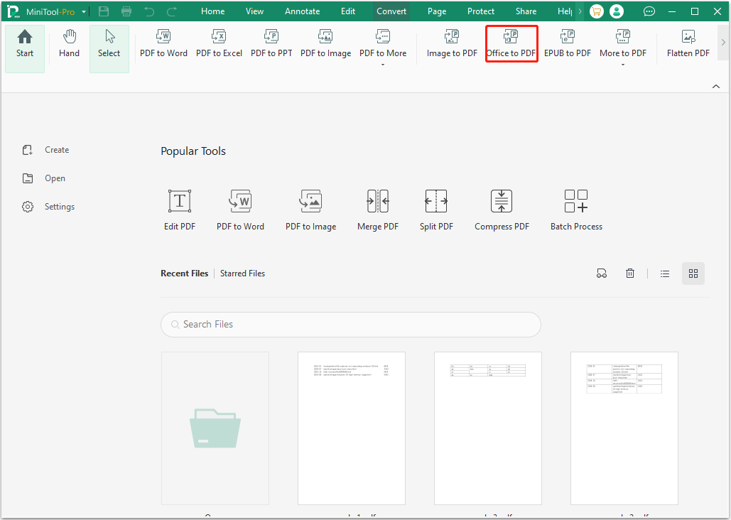 click Office to PDF