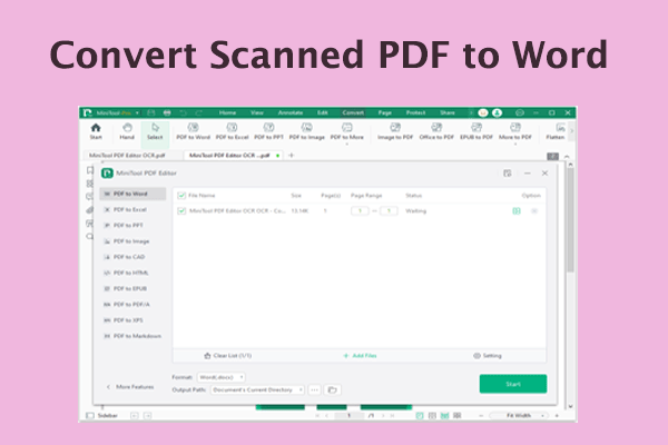 [A Full Guide] How to Convert Scanned PDF to Word on Windows PC