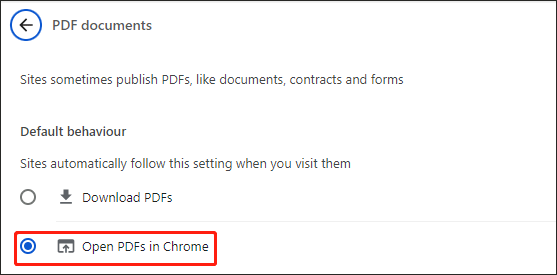 Open PDF in Chrome