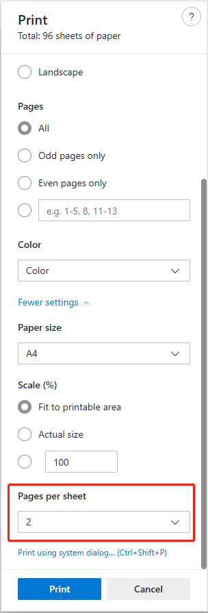 print a PDF file on Microsoft Edge