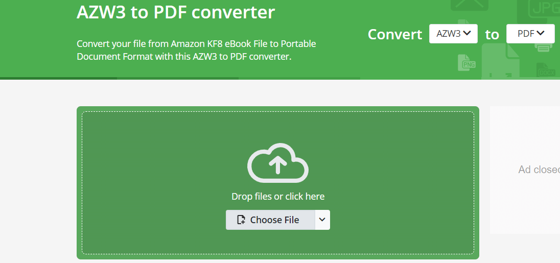 convert AZW3 to PDF with Online-Convert