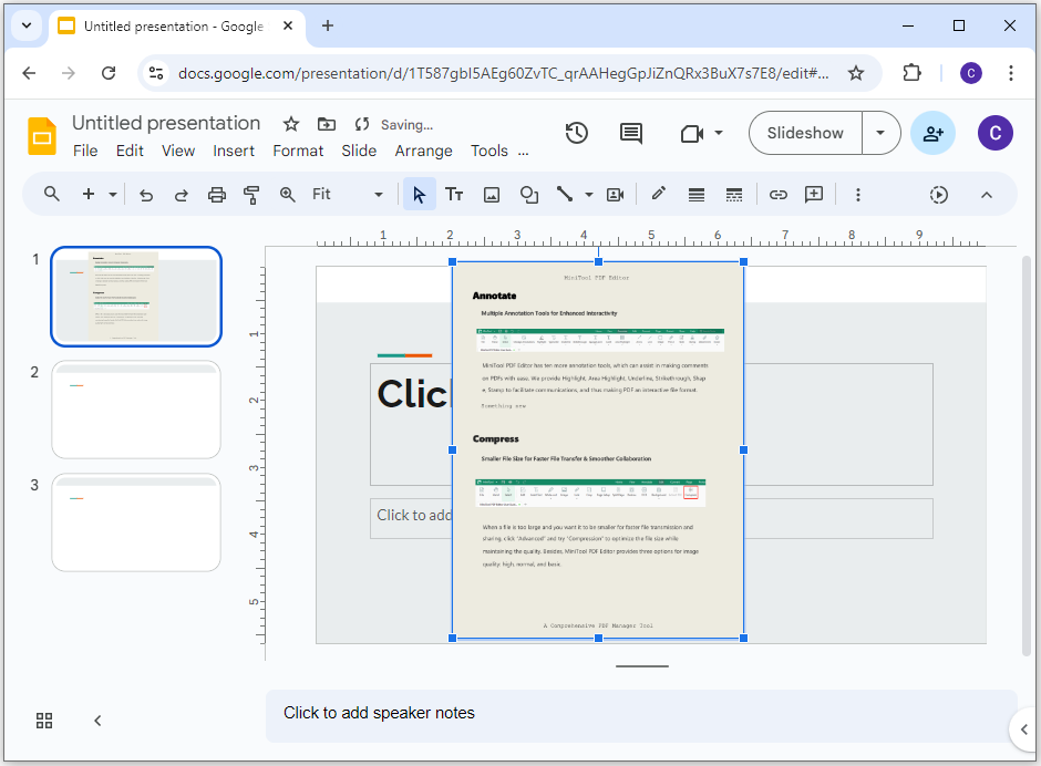 adjust the image in Google Slides