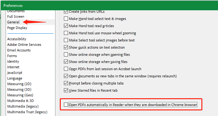 untick Open PDFs automatically in Reader when they are downloaded in Chrome Browser