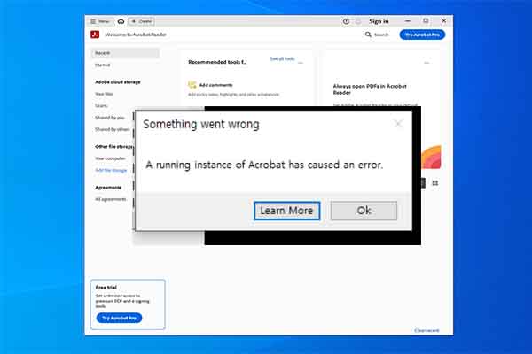 A Running Instance of Acrobat Caused an Error: How to Fix