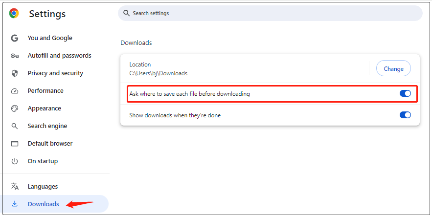 Ask where to save each file before downloading