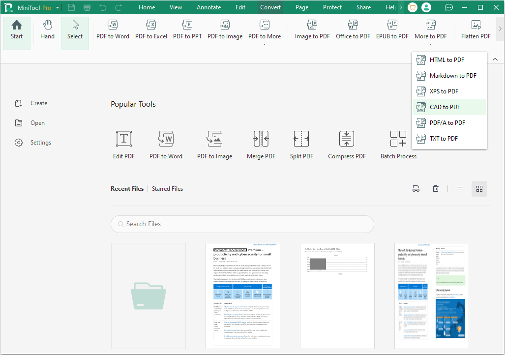 MiniTool PDF Editor CAD to PDF