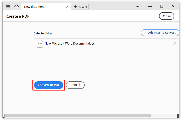 convert to PDF using Acrobat