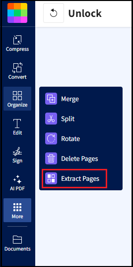 select Extract Pages