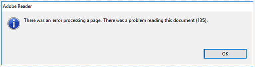 Adobe There was a problem reading this document 135