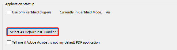 Set as Default PDF Handler Acrobat