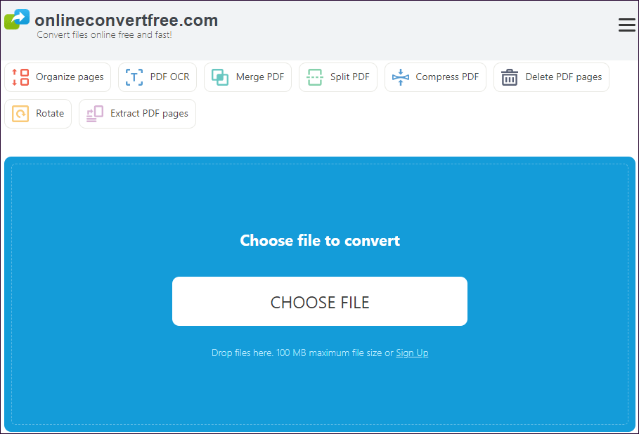 convert PDF to MP4 with OnlineConvertFree