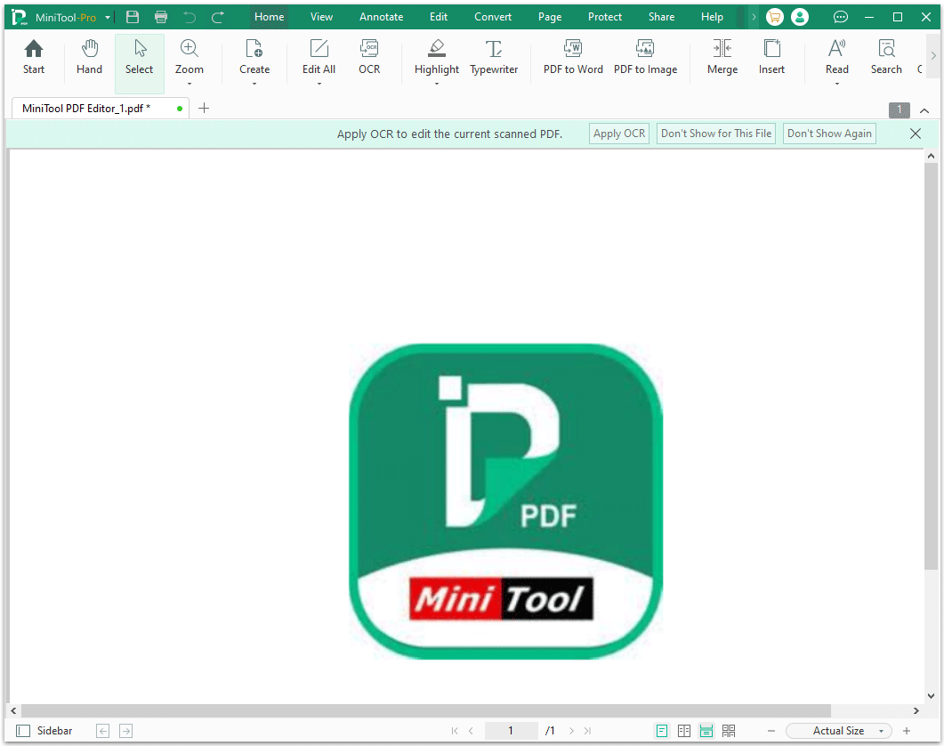 MiniTool PDF Editor interface