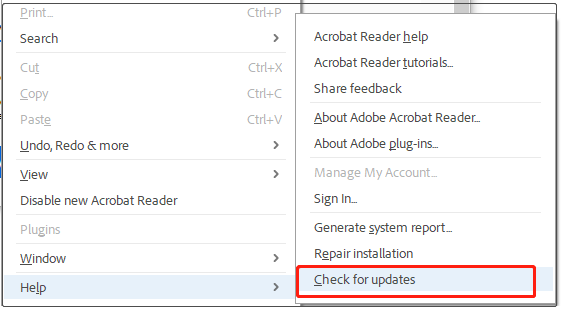 update Adobe Acrobat