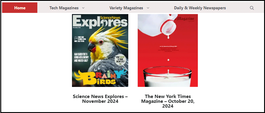 the FreeMagazines.top interface