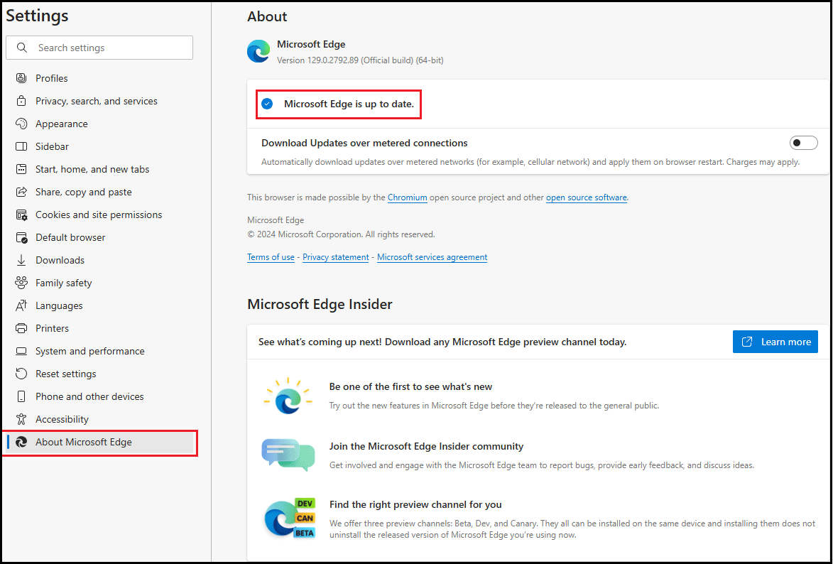 click About Microsoft Edge