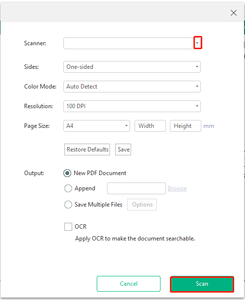 scan PDF on MiniTool PDF Scanner