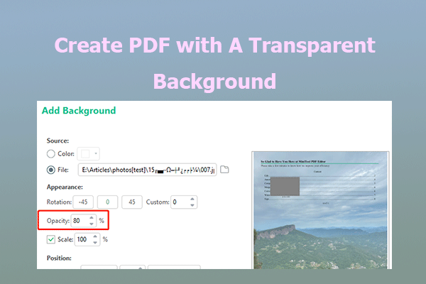 [Full Guide] How to Create PDF with A Transparent Background?