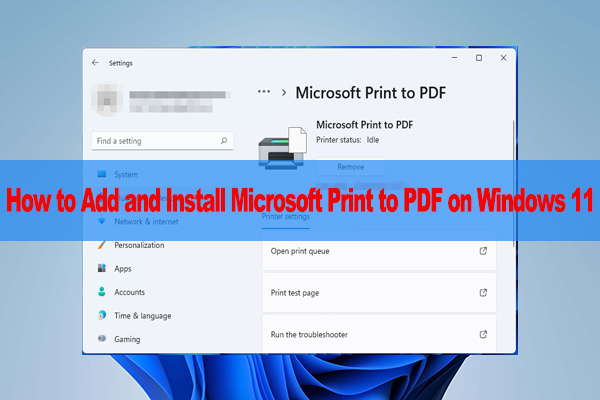 How to Add and Install Microsoft Print to PDF on Windows 11