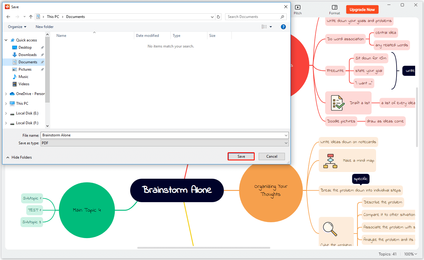 click Save in the Save window